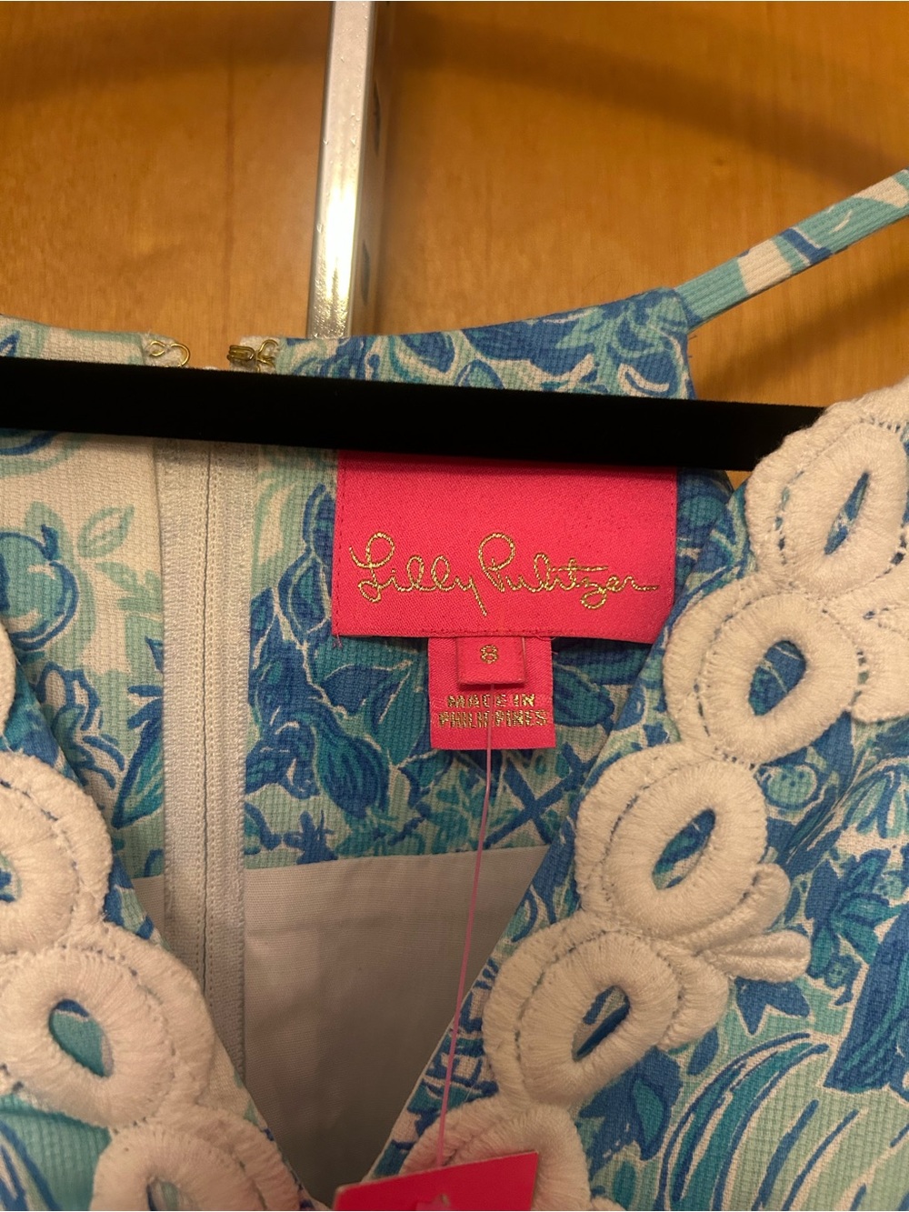 NWT Lilly Pulitzer Pearl Stretch Shift Dress in Toile Me About It - size 8 - Picture 4 of 9